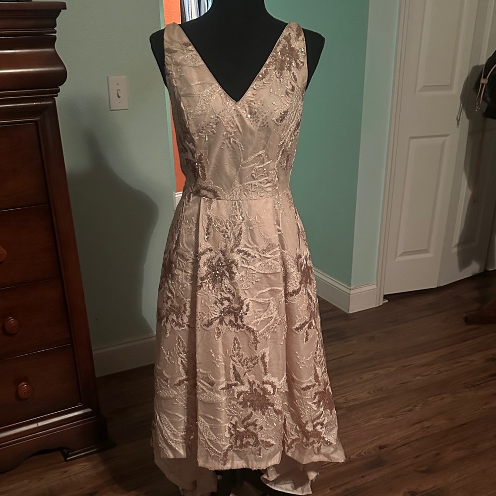 Calvin Klein Collection Beige High Low Dress